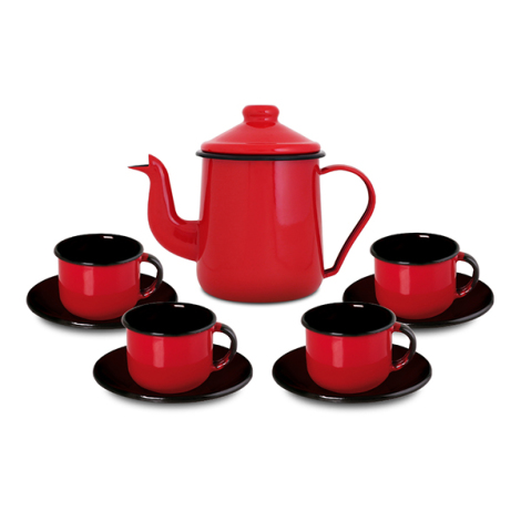Conjunto de café Ewel Vermelho